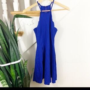 Charlotte Russe Blue Scalloped mini dress sz S